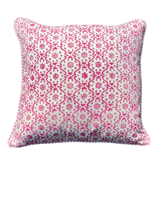 PINK SPIRAL FLORAL CUSHION
