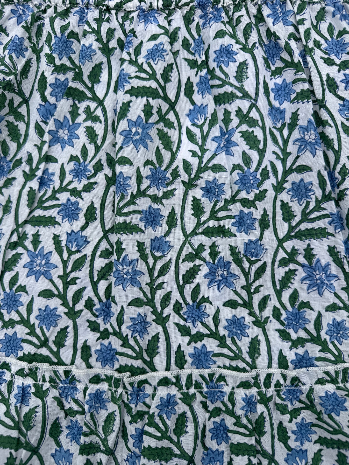 BLUE AND GREEN CLIMBING FLORAL SKIRT