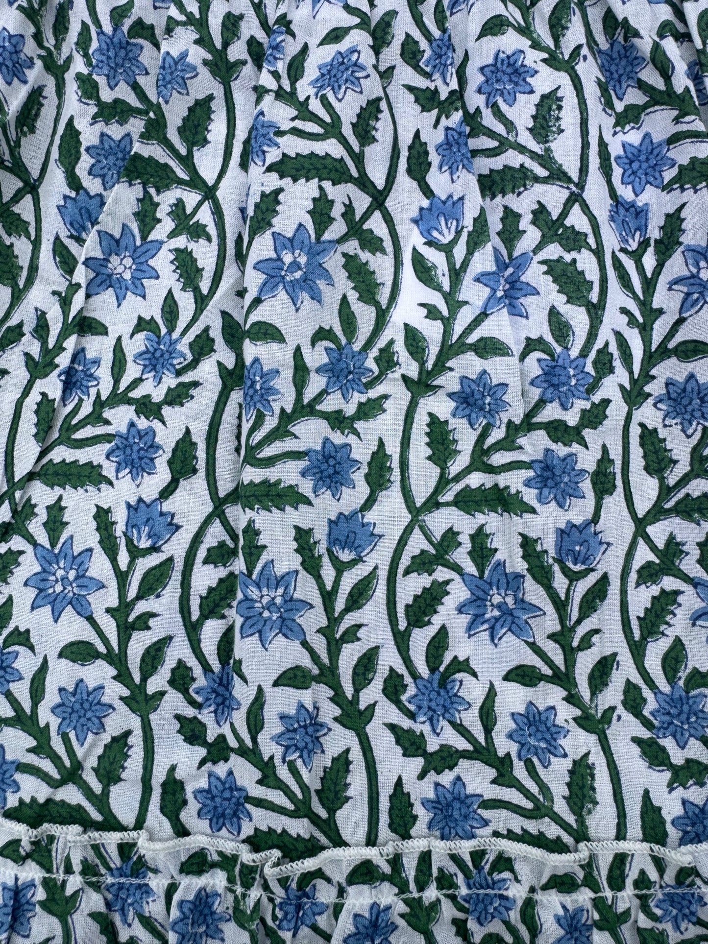 BLUE AND GREEN CLIMBING FLORAL SKIRT