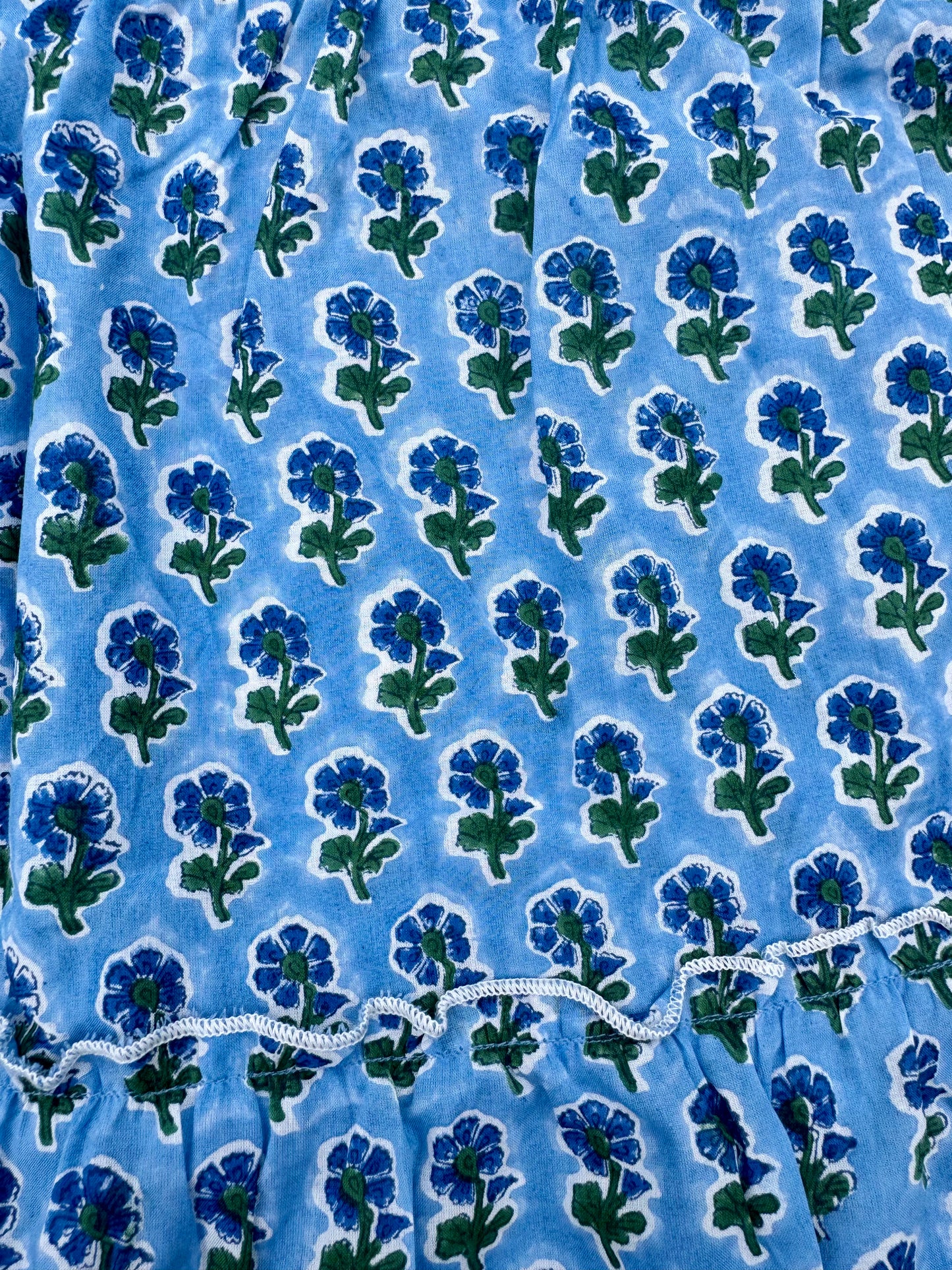 BLUE AND GREEN FLORAL SKIRT