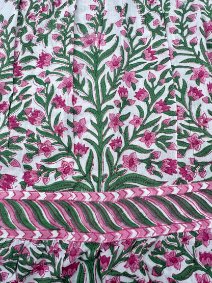 PINK AND GREEN BUTAH SKIRT