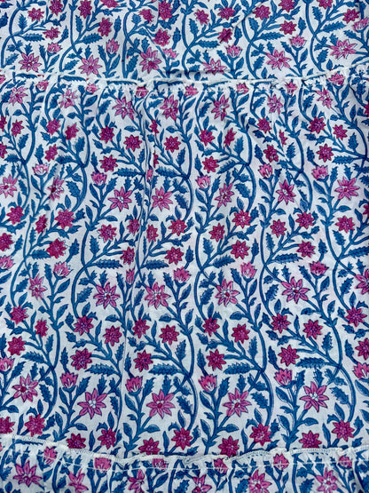 PINK AND BLUE CLIMBING FLORAL SKIRT