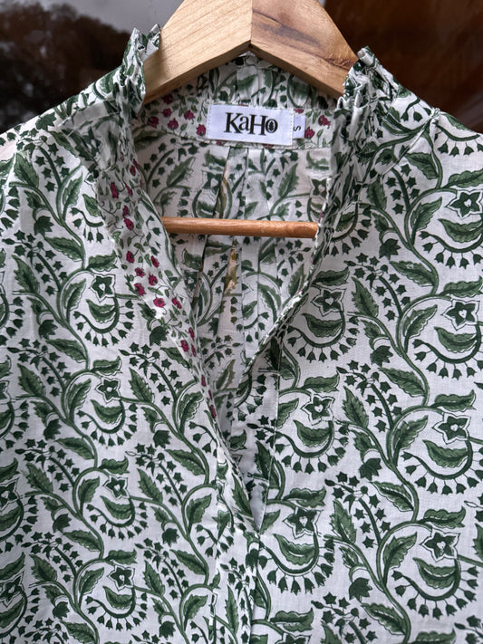 GREEN REVERSE FLORAL SHIRT