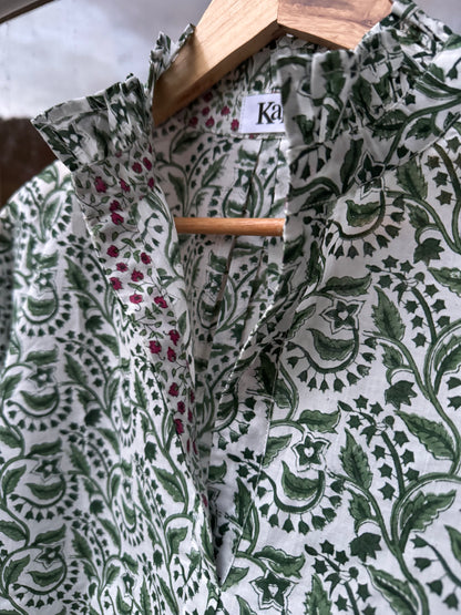 GREEN REVERSE FLORAL SHIRT