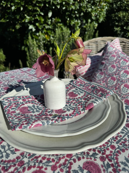 PINK AND BLUE TRELLIS NAPKINS