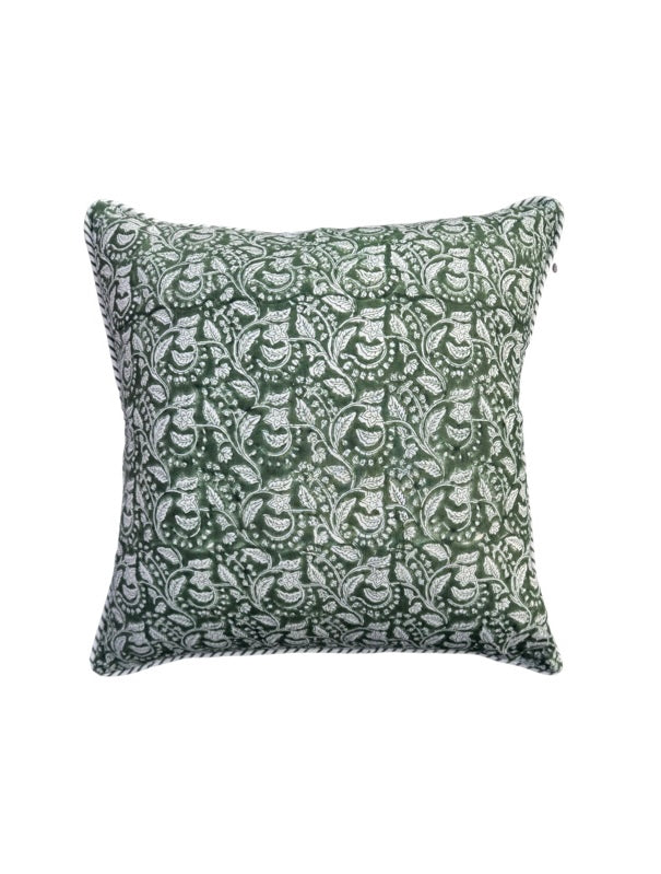 GREEN FLORAL CUSHION