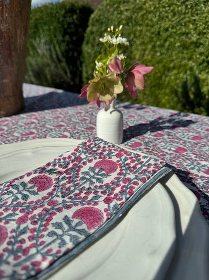 PINK AND BLUE TRELLIS NAPKINS