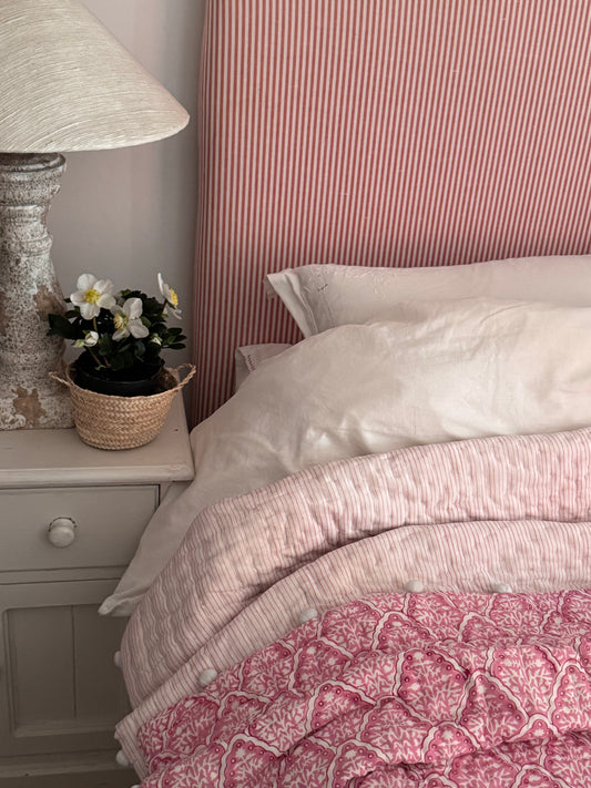 Pink Tile Bed Quilt
