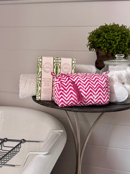 PINK ZIG ZAG TINY MAKEUP BAG