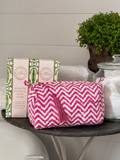 PINK ZIG ZAG TINY MAKEUP BAG