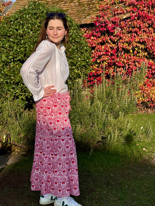 RED TRELLIS SKIRT