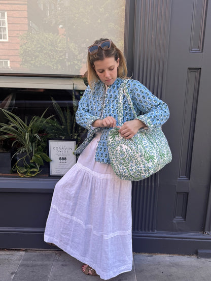 BLUE AND GREEN TRELLIS REVERSIBLE JACKET
