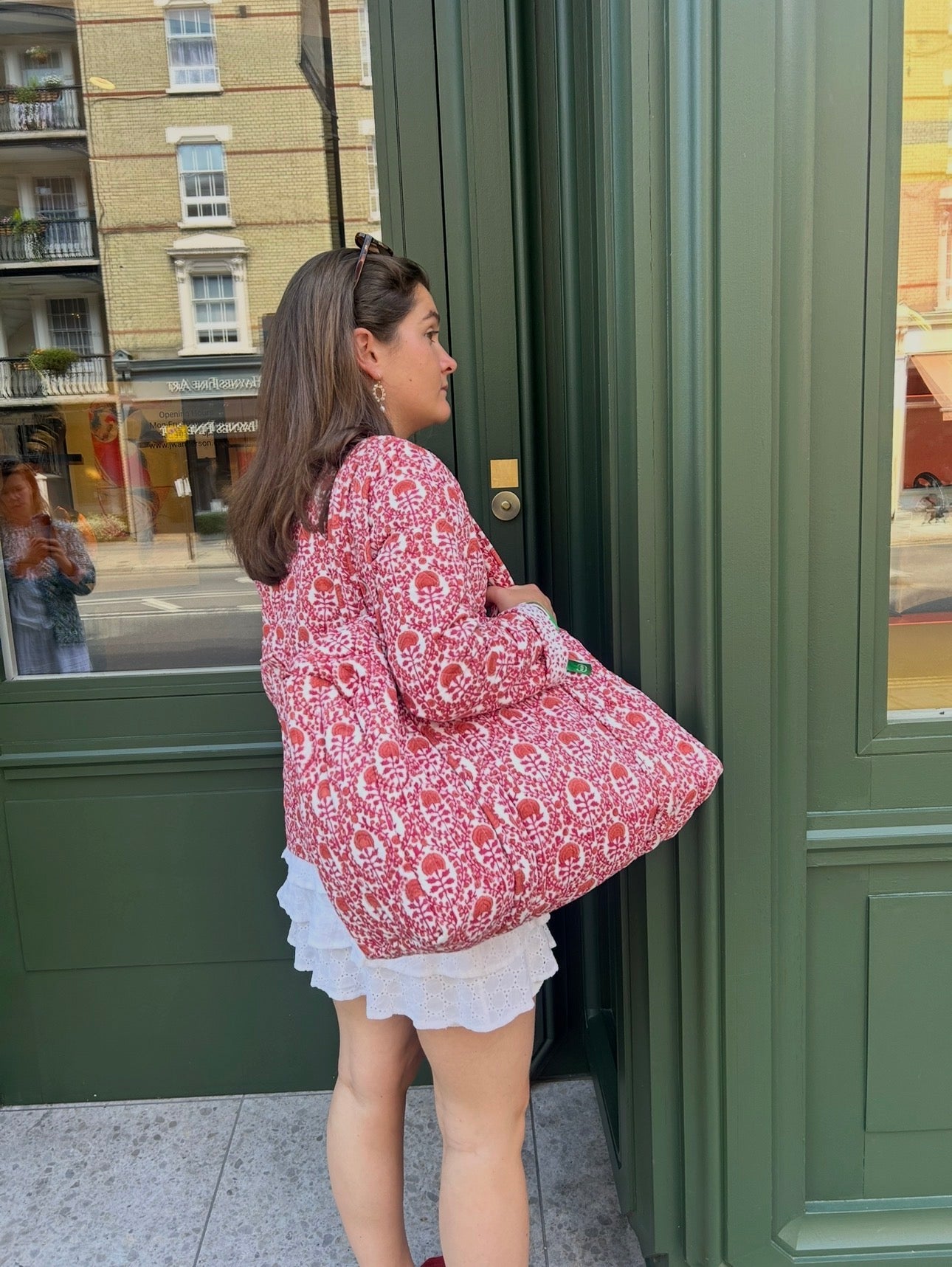 ORANGE AND PINK TRELLIS REVERSIBLE JACKET