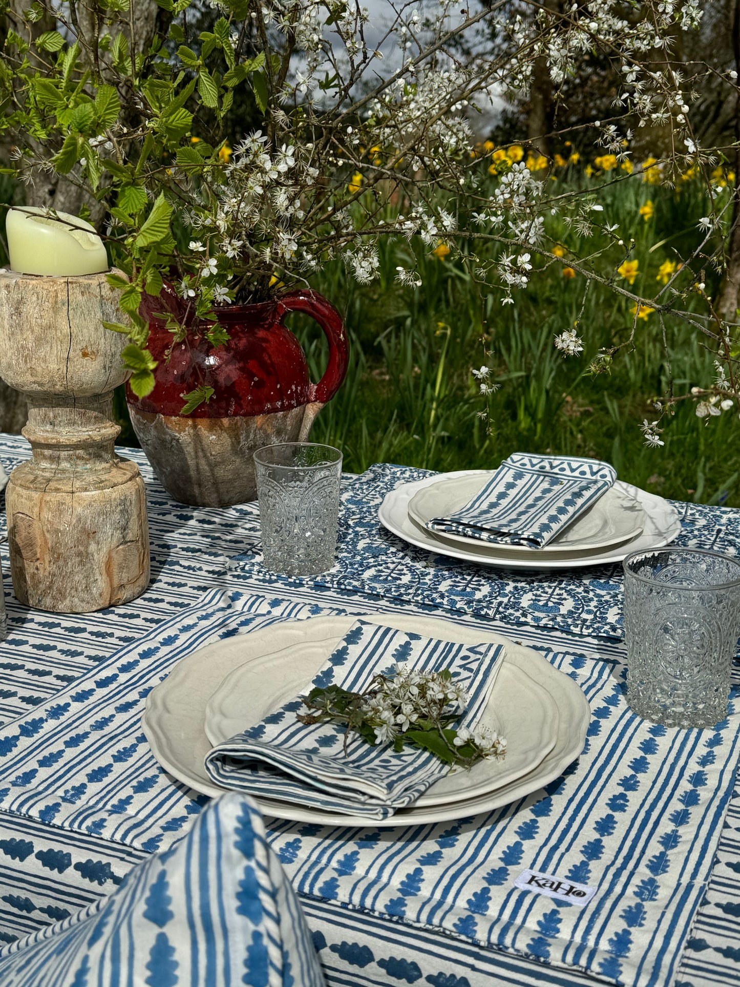 BLUE KAHO STRIPE NAPKINS