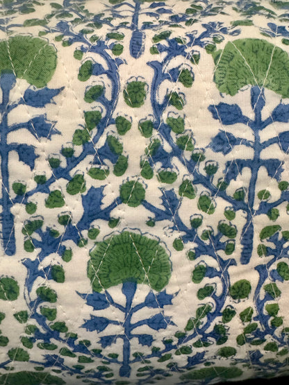 GIANT GREEN AND BLUE TRELLIS WASH BAG