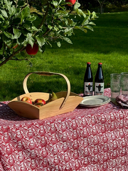 RED FLORAL TABLECLOTH