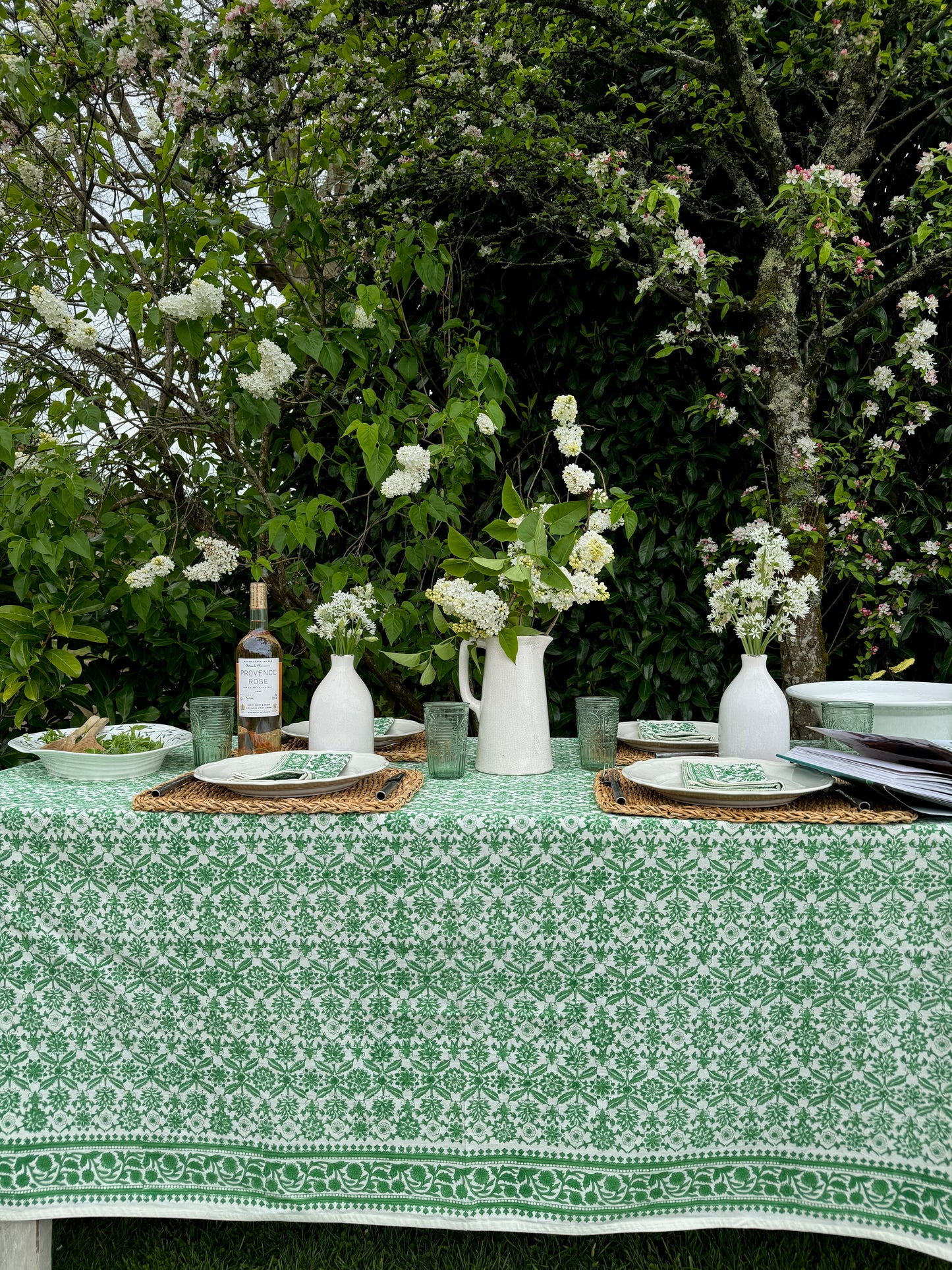 GREEN THISTLE TABLECLOTH