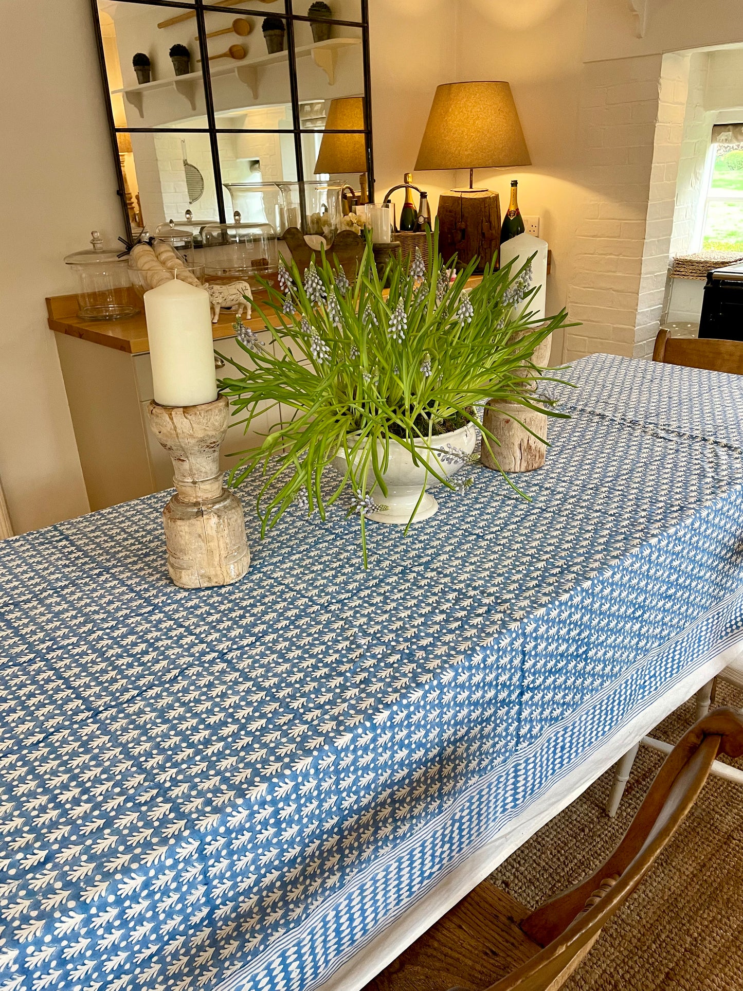 BLUE ACORN TABLECLOTH