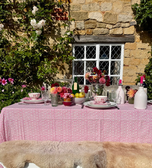 PINK ACORN TABLECLOTH