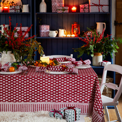 RED ACORN TABLECLOTH