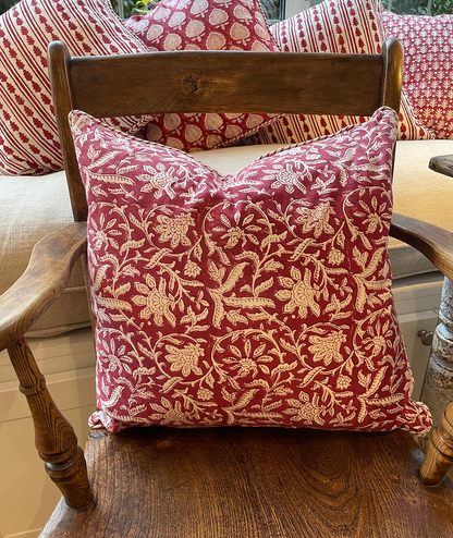 RED FLORAL CUSHION