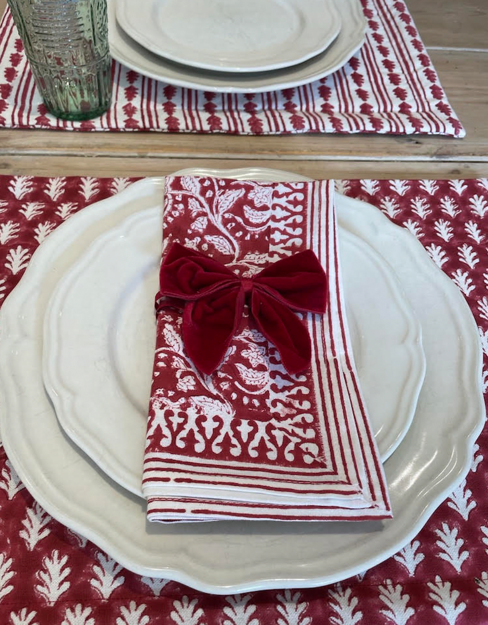 RICH RED FLORAL NAPKINS