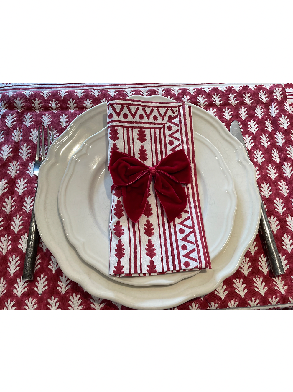 RED KAHO STRIPE NAPKINS