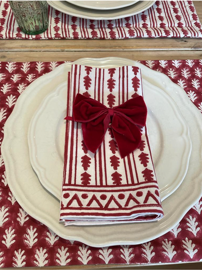 RED KAHO STRIPE NAPKINS