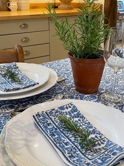 BLUE TRELLIS NAPKINS