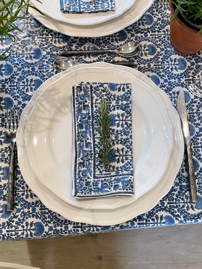 BLUE TRELLIS NAPKINS