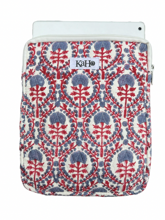 RED AND BLUE TRELLIS IPAD CASE