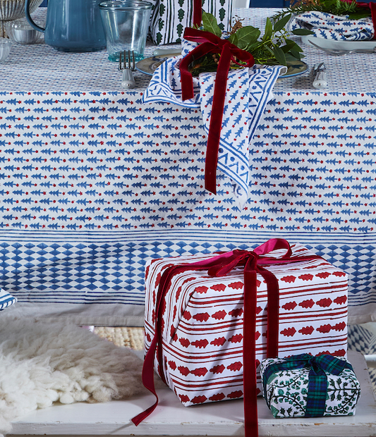 RED KAHO STRIPE WRAPPING PAPER