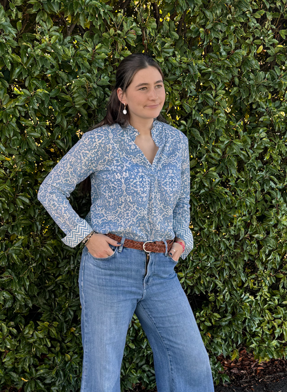 BLUE GEOMETRIC SHIRT