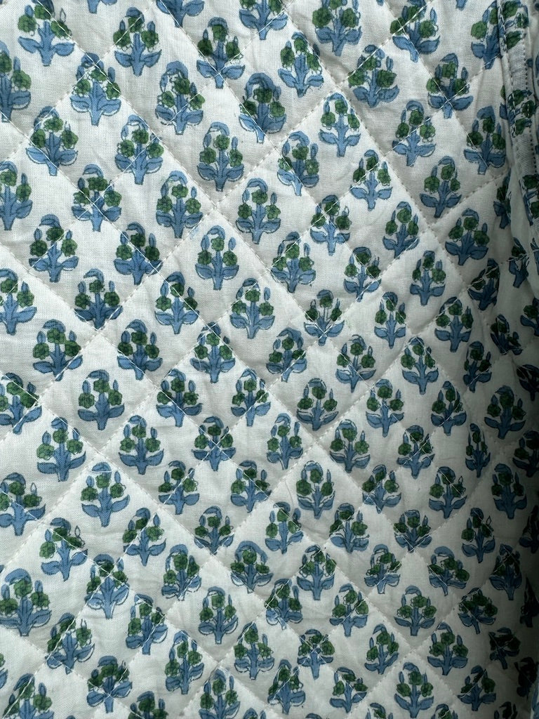 BLUE AND GREEN TRELLIS REVERSIBLE JACKET