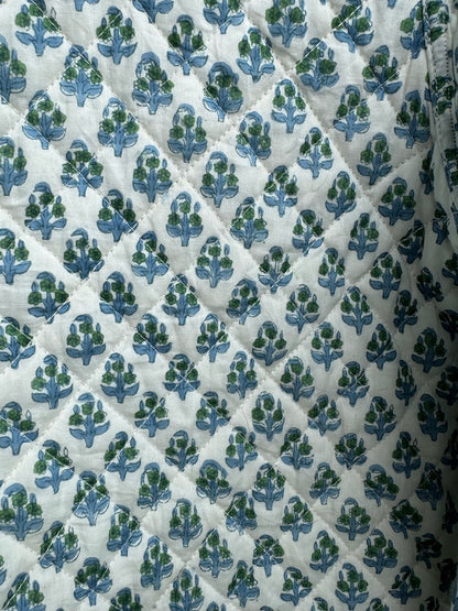 BLUE AND GREEN TRELLIS REVERSIBLE JACKET