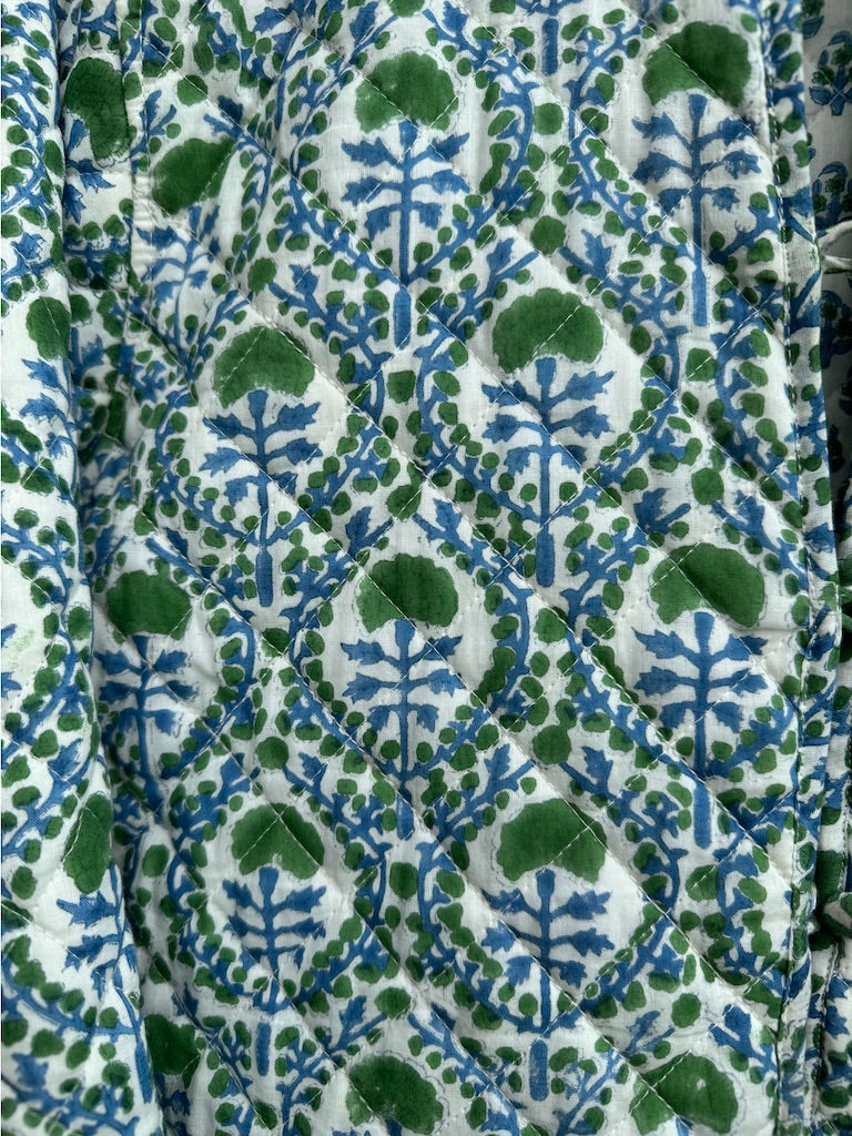 BLUE AND GREEN TRELLIS REVERSIBLE JACKET