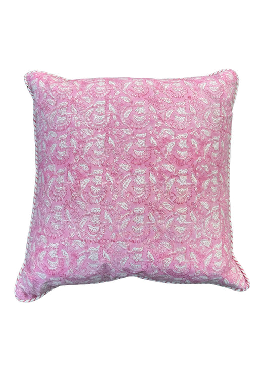 PALE PINK FLORAL CUSHION